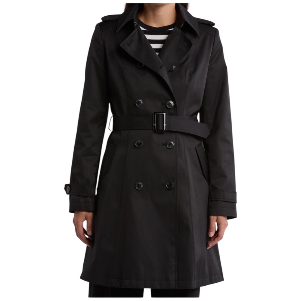 Lauren Ralph Lauren NWT Black Women’s Belted Waterproof Trench-Medium
